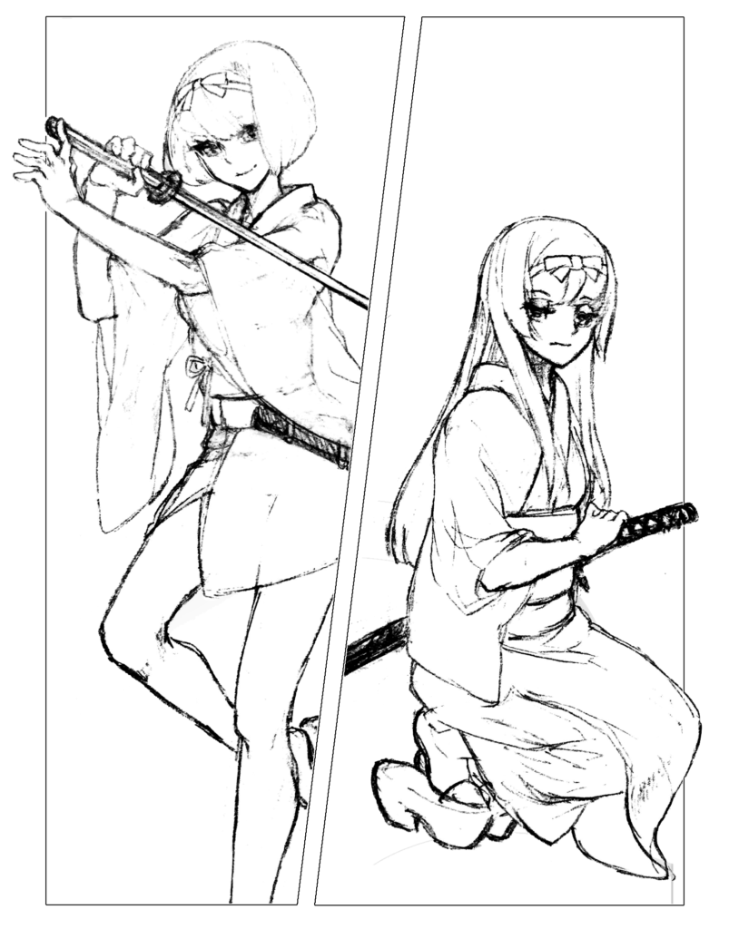 助動詞擬人化「つ」「ぬ」_刀