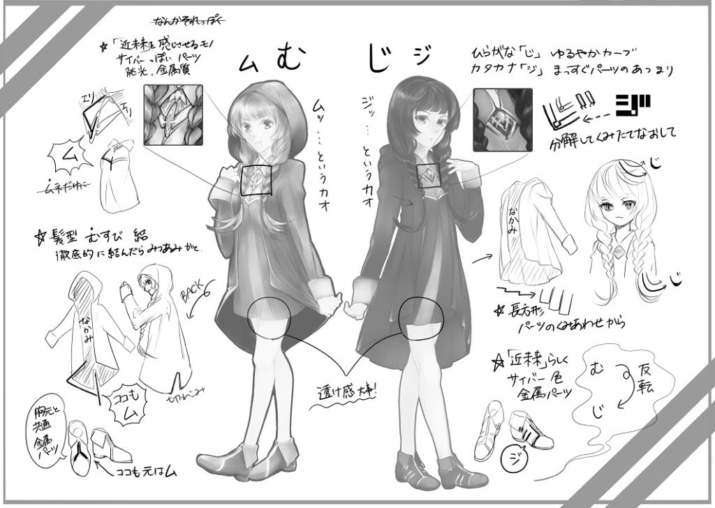 キャラクターデザイン／助動詞_む・じ